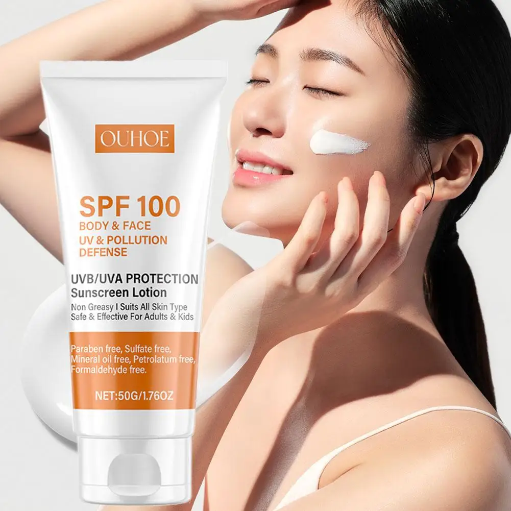 Sunscreen Lotion Spf100 Moisturizing Refreshing Light,Non Greasy,Prevent Facial And Body Sunburn Solar Blocker Facial Sunscreen
