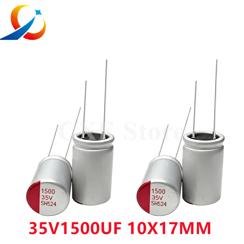 SH 35V1500UF Volume 10X17MM DIP Solid  Capacitance SH158M035G1700 1500UF 35V NEW