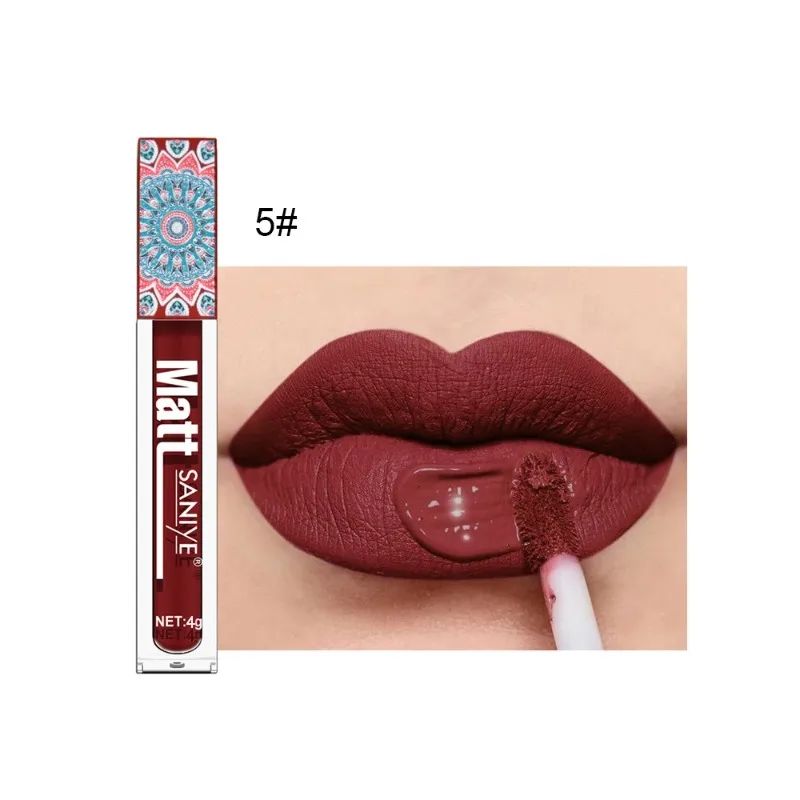 Matte Naakt Lippenstift Pigment Donkerrood Langdurige Fluwelen Lipgloss Balsem voor Vrouwen Make-up Lipgloss Maquiagem Bruin Naakt Waterdicht