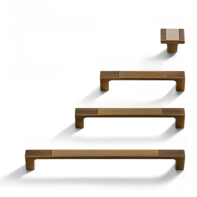 French Handles for Furniture Coffee Bronze Kitchen Cabinet Door Handles Zinc Alloy Handles for Wardrobe and Drawer Dresser