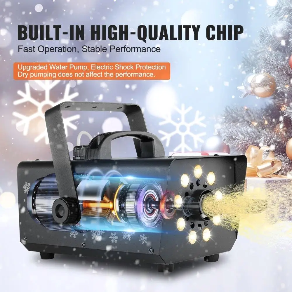 800W Handheld Snow Maker Hanging Snow Machine Holiday Decorative Light Perfect for Festive Events