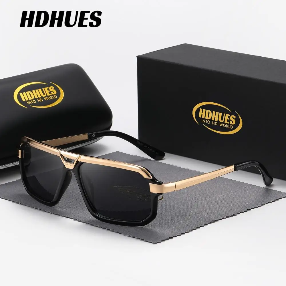 HdHues Unisex Metal Polarized Trendy and Fashionable Style Sunglasses for Outdoor Travel, UV400