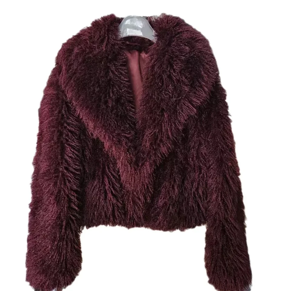 New Fashion Autumn Winter Women's Solid Color Turn-down Collar Long Sleeve Elegant Casual Trendy Faux Fur Jackets Female Coats