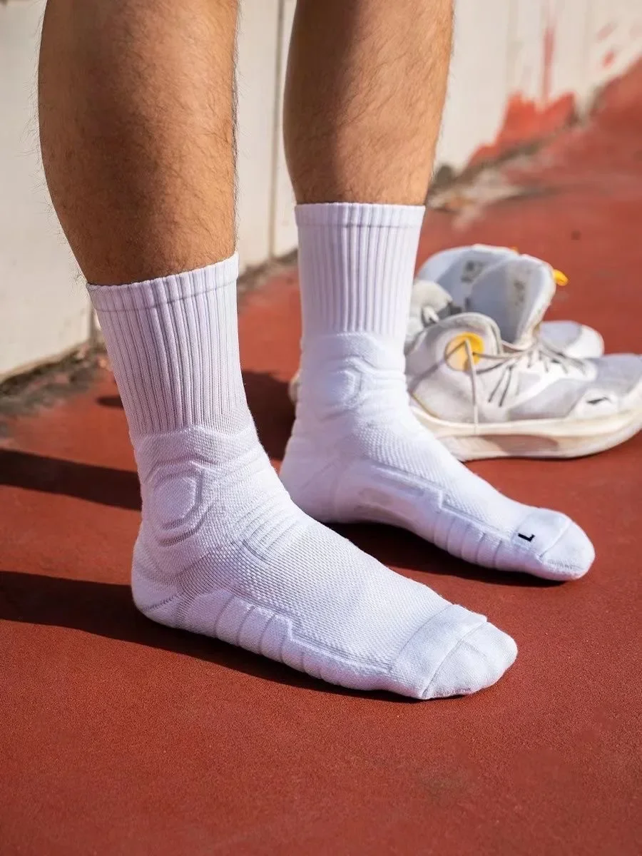 AliExpress NONE High quality men's elite anti slip thick cotton towel bottom outdoor sports bike running basketball socks
