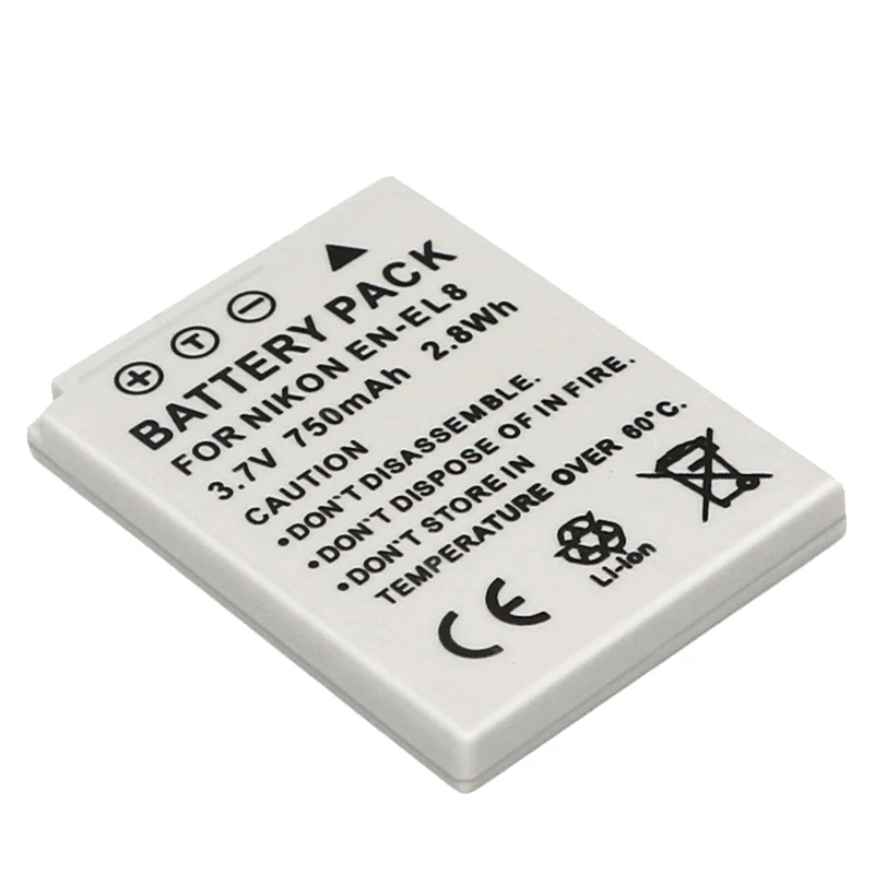 EL8 ENEL8 750mah Camera Battery EN-EL8 For Nikon COOLPIX P1 P2 L1 L2 S1 S2 S3 S4 S5 S6 S7 S7C S8 S9 S51 S50 S52