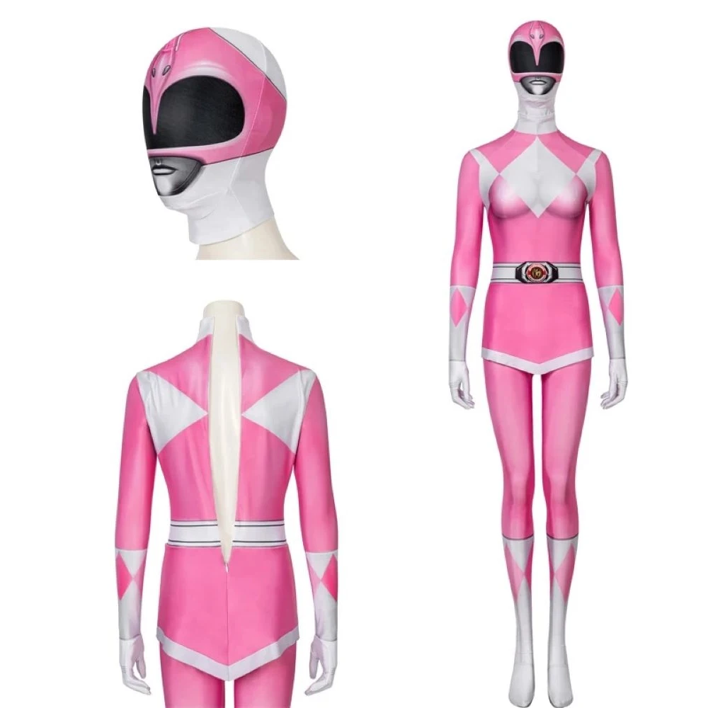 

Halloween Pink Ranger Role Playing Zyuranger Adult Mei Kimberly High Quality Sexy Zentai One Piece Dress with Hat 3D Printing