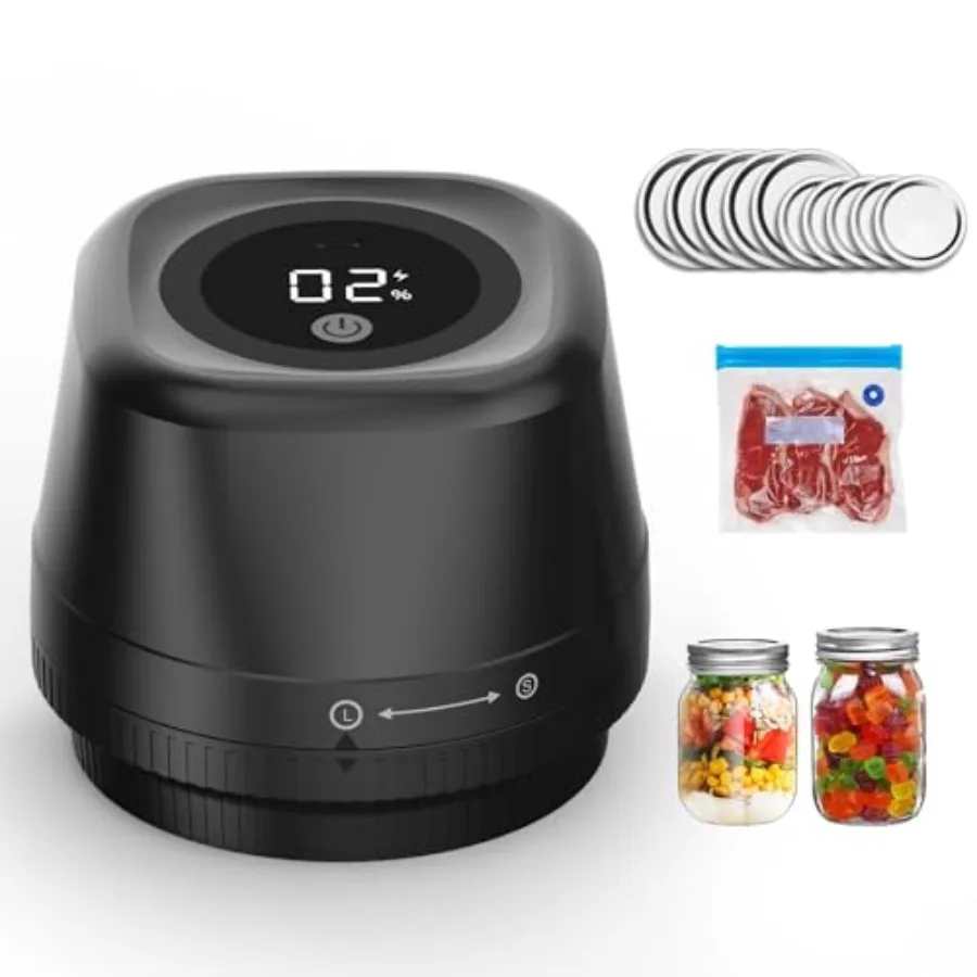 

Upgraded Electric Mason Jar Vacuum Sealer 3-in-1 Automatic Vacuum Sealer Kit for Canning with Wide and Regular Mouth Mason Lids