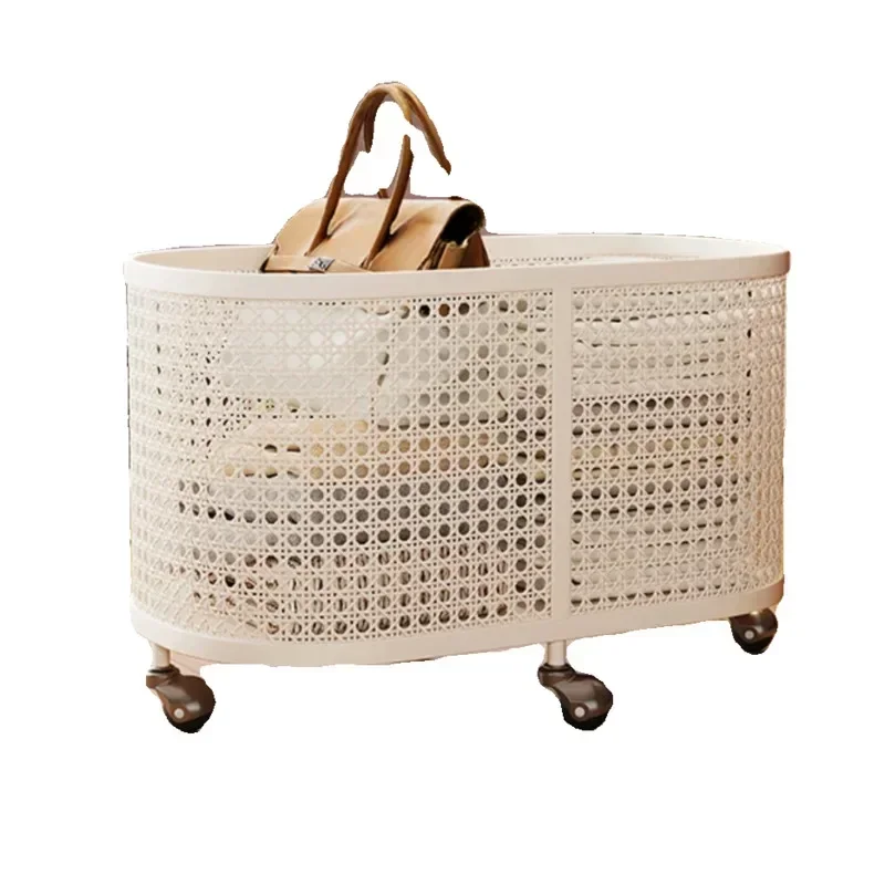 

Cream Wind Living Room Mobile Toy Basket Web Celebrity Bathroom Storage Basket High Appearance Level Household Laundry Hamper