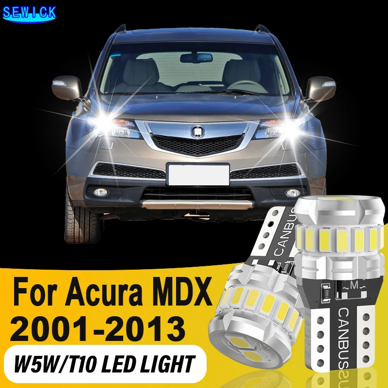 2Pcs T10 W5W LED Bulbs 192 168 194 Parking Lamps Clearance Lights For Acura MDX 2001 2002 2003 2004 2005 2006 2007 2008 -2013