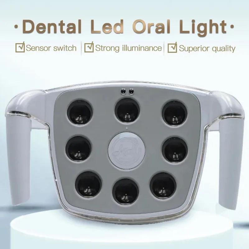 Dental Chair Oral Lamp Unit Shadowless 8 LED Dual color temperature Surgical Lamp Manual/Induction Adjustable Brightness