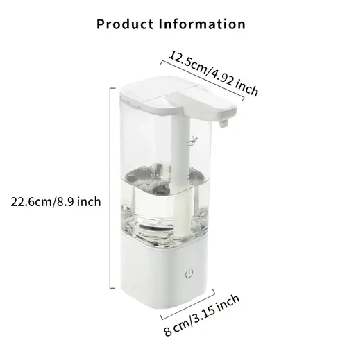 Imagen 2 del producto Dispensador de jabón inteligente automático líquido sin contacto, 550ML, tipo C, recargable/batería, desinfectante de manos eléctrico, lavadora