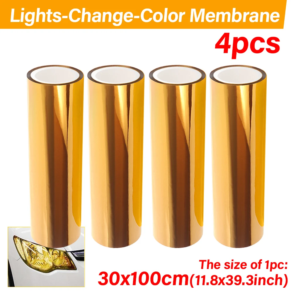 

Car Yellow Transparent Color Changing Lamp Film Vinyl Film Lamp Film Sticker Sheet Color-Changing Smoke Matt Rear Fog Sticker