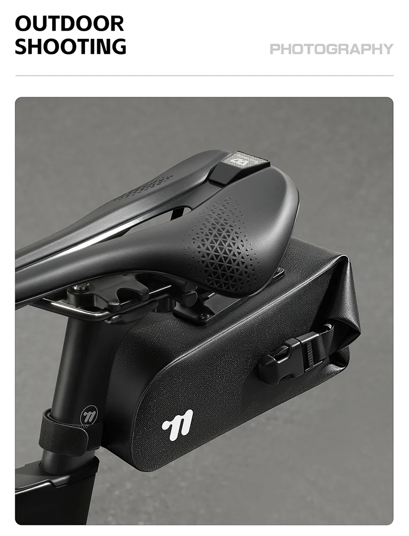 WEST BIKING Fahrradsatteltasche, wasserdicht, Schnellverschluss, Fahrrad-Hecktasche, 3D-Fahrradaufbewahrungstasche, reflektierend, für Rennrad, MTB, Gravel – Detail 13