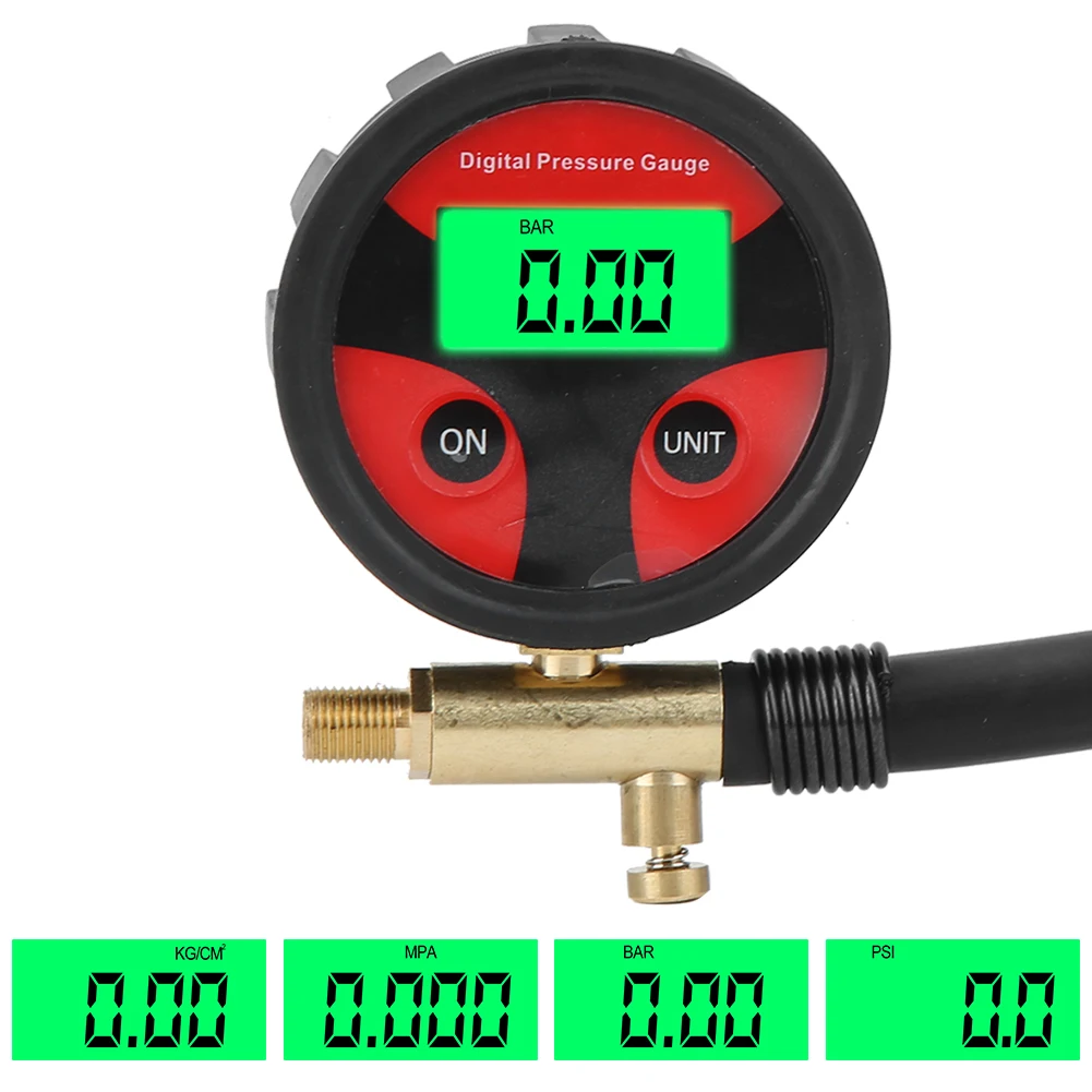 Car Multi-Fonction LCD Digital Tyre Tire Air Pressure Inflator Gauge Meter Tester