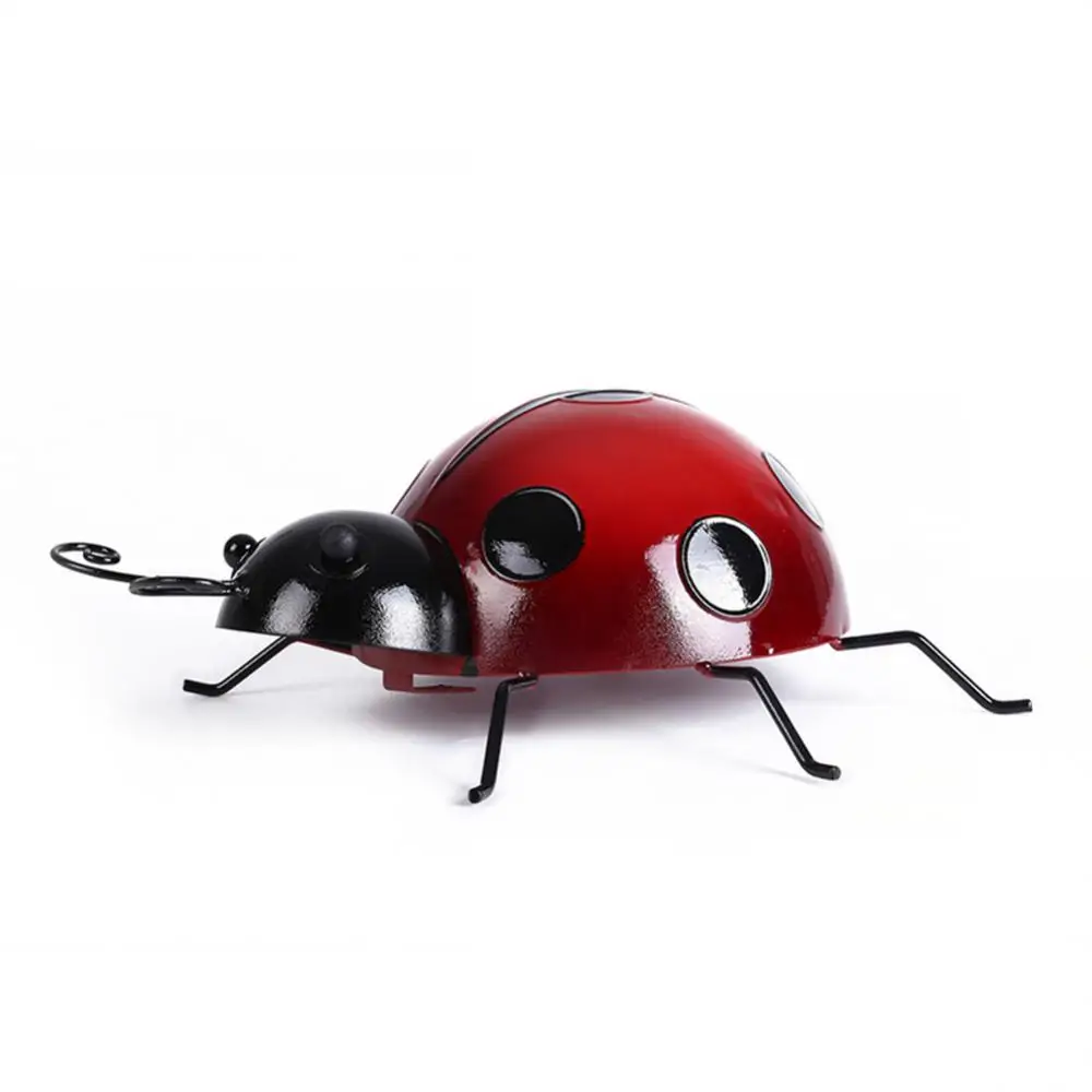 10/16/20cm Metal Ladybug Fence Hanger Wall Hanging Outdoor Garden Decorative Figurine Decoration Crafts Miniatures Home Decor