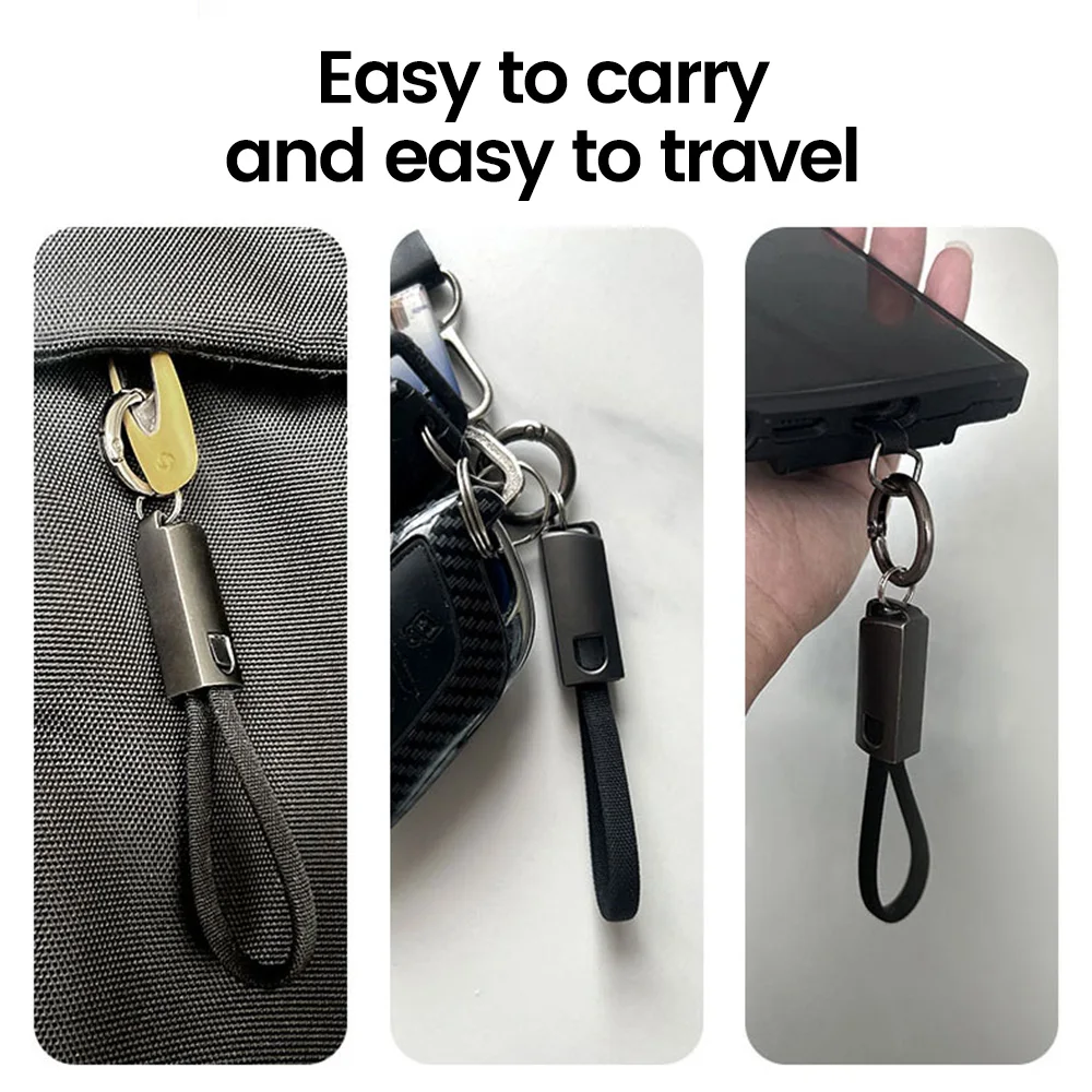 Porte-clés USB Type C cordon de données PD65W USB C à Type C câble 3A charge rapide 10CM câble court Type C pour iPhone 15 Xiaomi Samsung