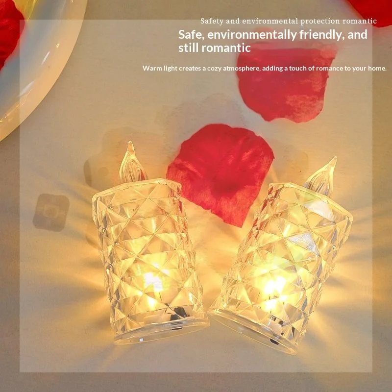 Flickering Mini Rose LED Candle Battery Powered Wedding Valentine Home Table Decor