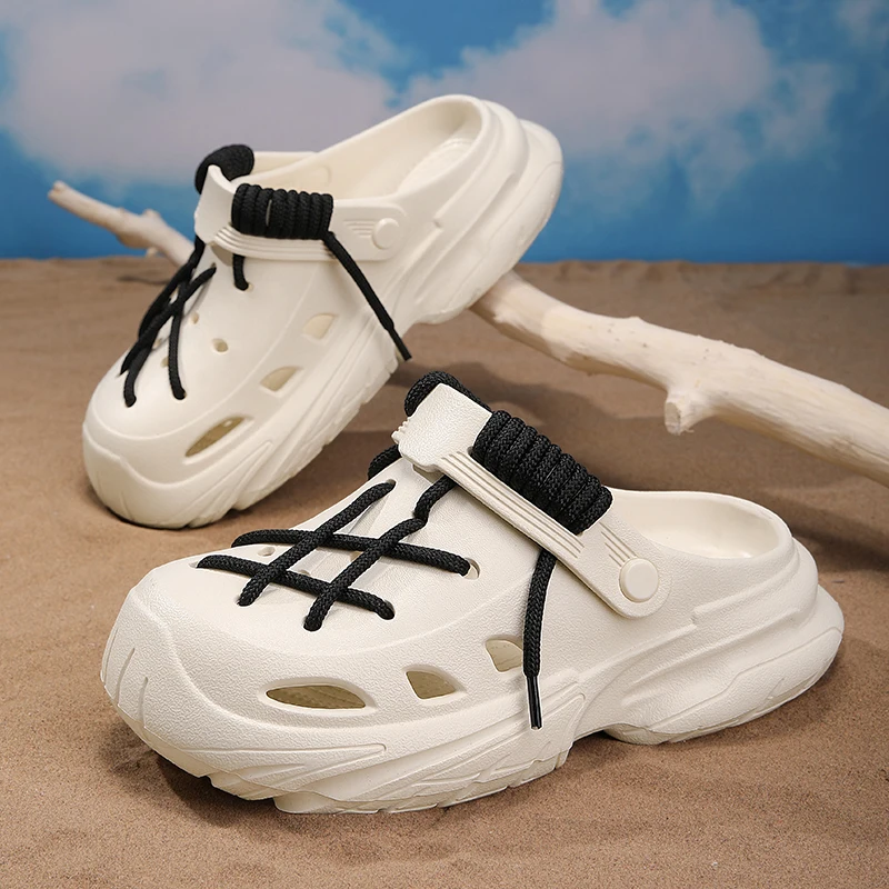 

Personalized DIY shoelace versatile sandals, retro flip-flops, high-quality beach shoes for both men and women