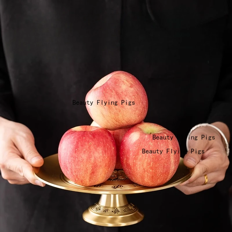 1pc Metal Fruit Supply Tray Buddha Offering Plate Household Buddhist Hall Tribute Plate Buddhist Hall Sacrificial Supplies