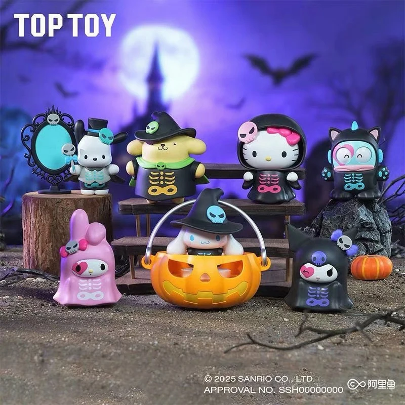 

Sanrio Original Halloween Trick or Treat Series Trendy Blind Box Collectible Figurines Birthday Gifts Authentic Toy Collectibles