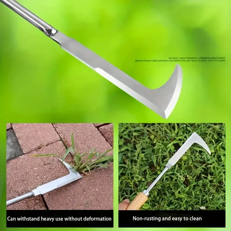 Heavy-Duty Carbon Steel Hand Shovel Ergonomic Grip Manual Weeding Tool for Road Cracks And Gardens