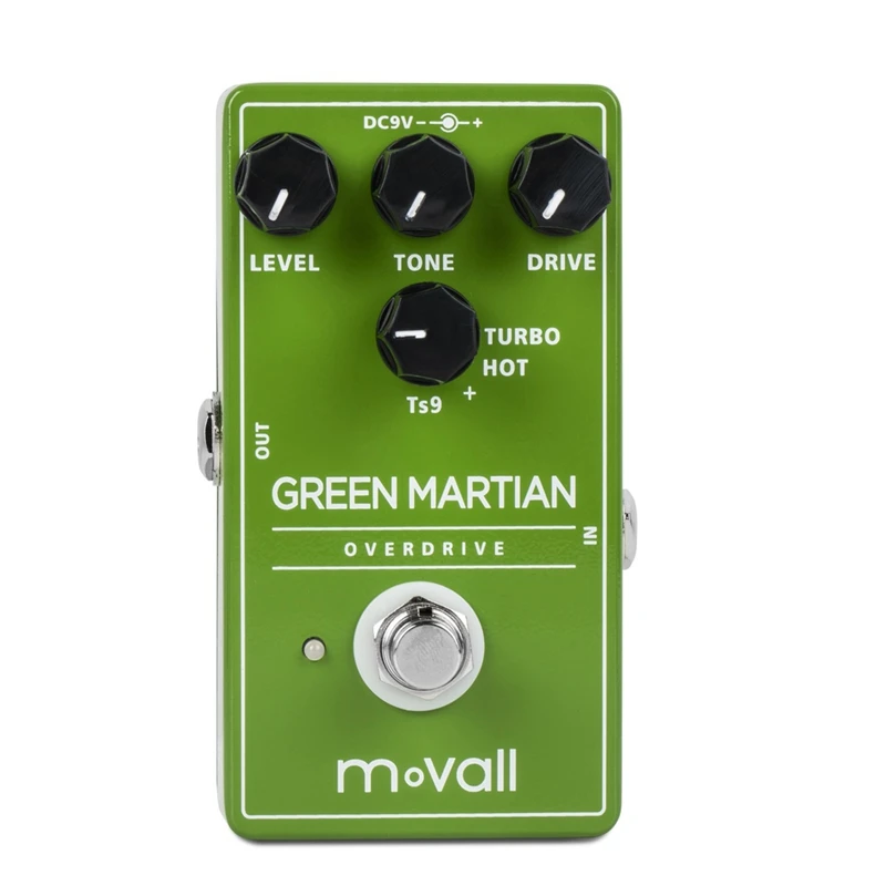 Movall MP105 pedal, guitar effect, Martian Overdrive, green