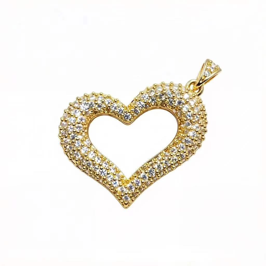 

5Pcs Zircon Pave Copper 3D Heart Charms 18K Gold/Silver Plated Jewelry Accessories for Women Jewelry Making Bracelets Handcraft