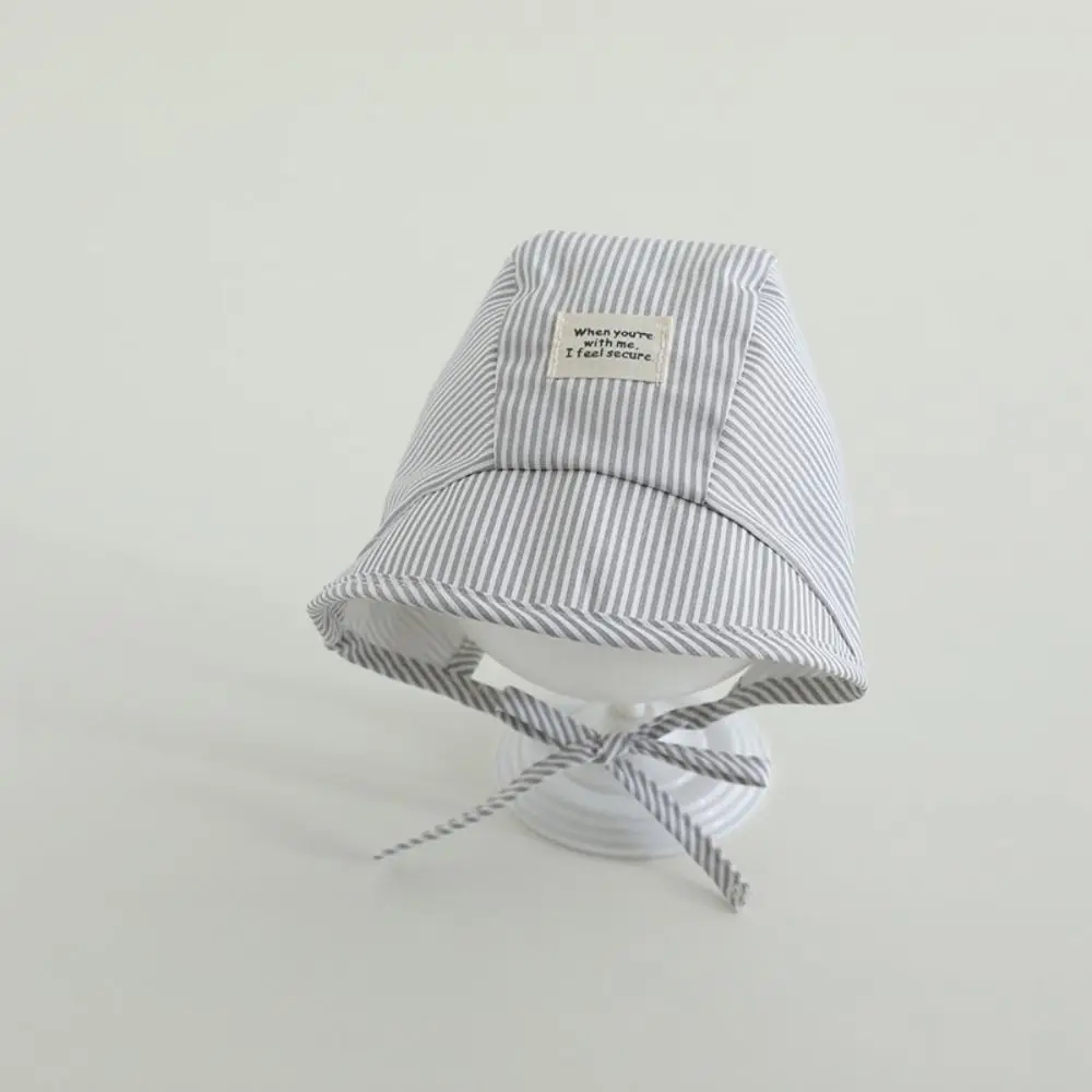 

Casual Soft Baby Fetal Cap Stripe Wide Brim Infant Bonnet Hat UV Protection Cotton Newborn Sun Hat Girls/boys