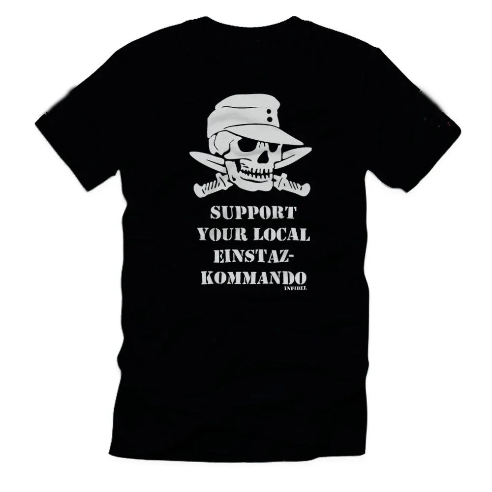 

2025 Support Your Local Kommando Soldaten Totenkopf Gebrigsjäger T-Shirt. Summer Cotton Short Sleeve O-Neck Mens T Shirt New