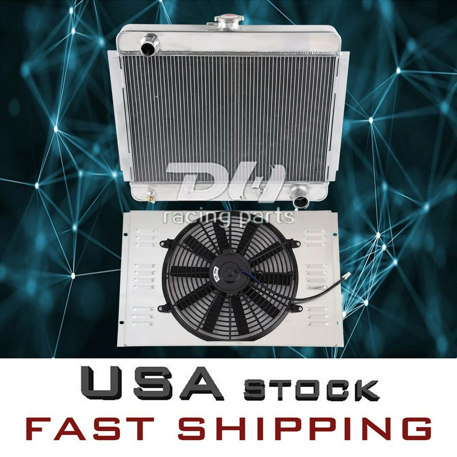 3열 알루미늄 라디에이터&슈라우드&14'' 팬 핏 1962-1967 쉐보레 노바 쉐보레 II V8