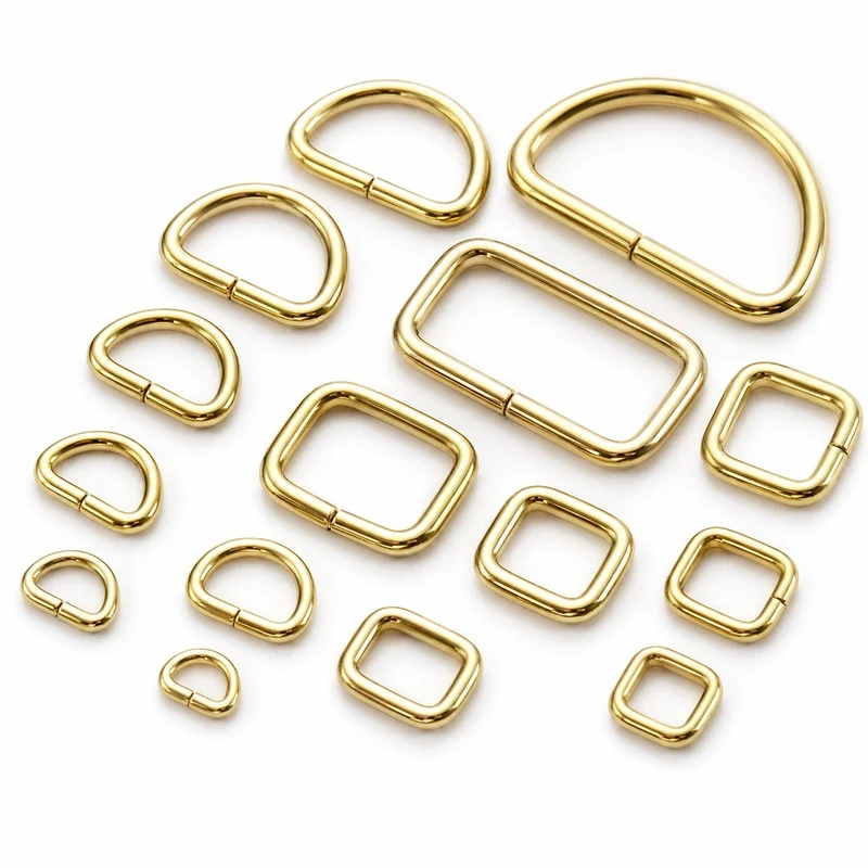 5/10/20 Stück 13-38mm Massiver Messing-D-Ring, Leder-Handtaschenriemen-Verbinder, Haustierhalsband-Gurtband-Schnalle, DIY-Bastelzubehör – Detail 5
