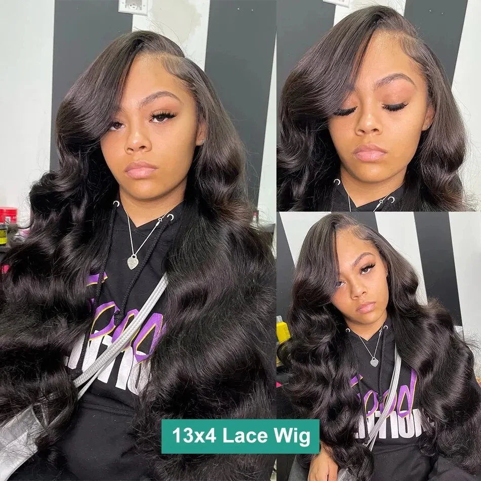 Perruque Lace Front Wig Body Wave Brésilienne Naturelle, Cheveux Humains, Prête à vitation, 13x6 HD, 5x5, 13x4, 180% de Densité