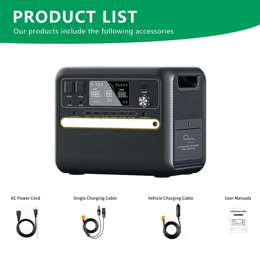2025 Hot Sale 2160WH LiFePO4 Solar Power Station Portable Emergency Backup for Blackout & Natural Disaster Preparedness view 5