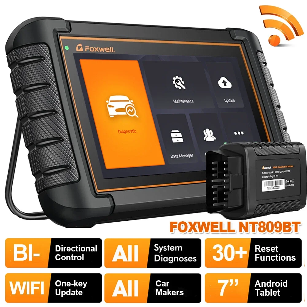 

FOXWELL NT809 BT Bluetooth OBD2 Scanner Bi-Directional Test CANFD OBD 2 Code Reader A/F Reset All System Car Diagnostic Tool