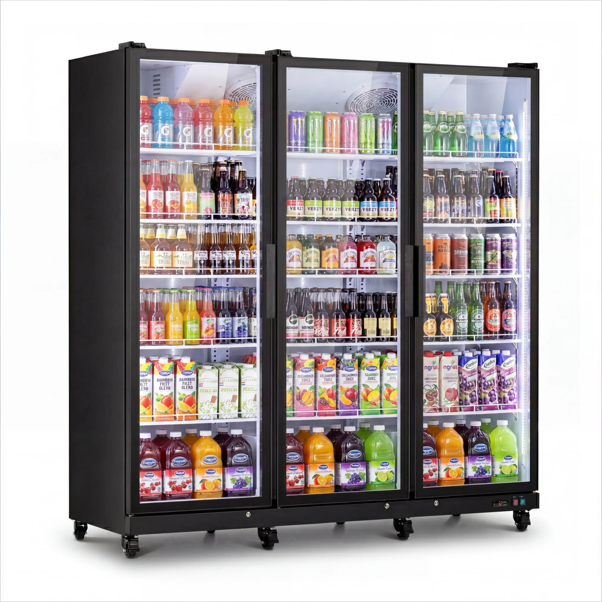 Commercial Upright Refrigerators 3 Doors Commercial Drink Fridge Glass Door for Restaurant Beverage Cooling Display Use