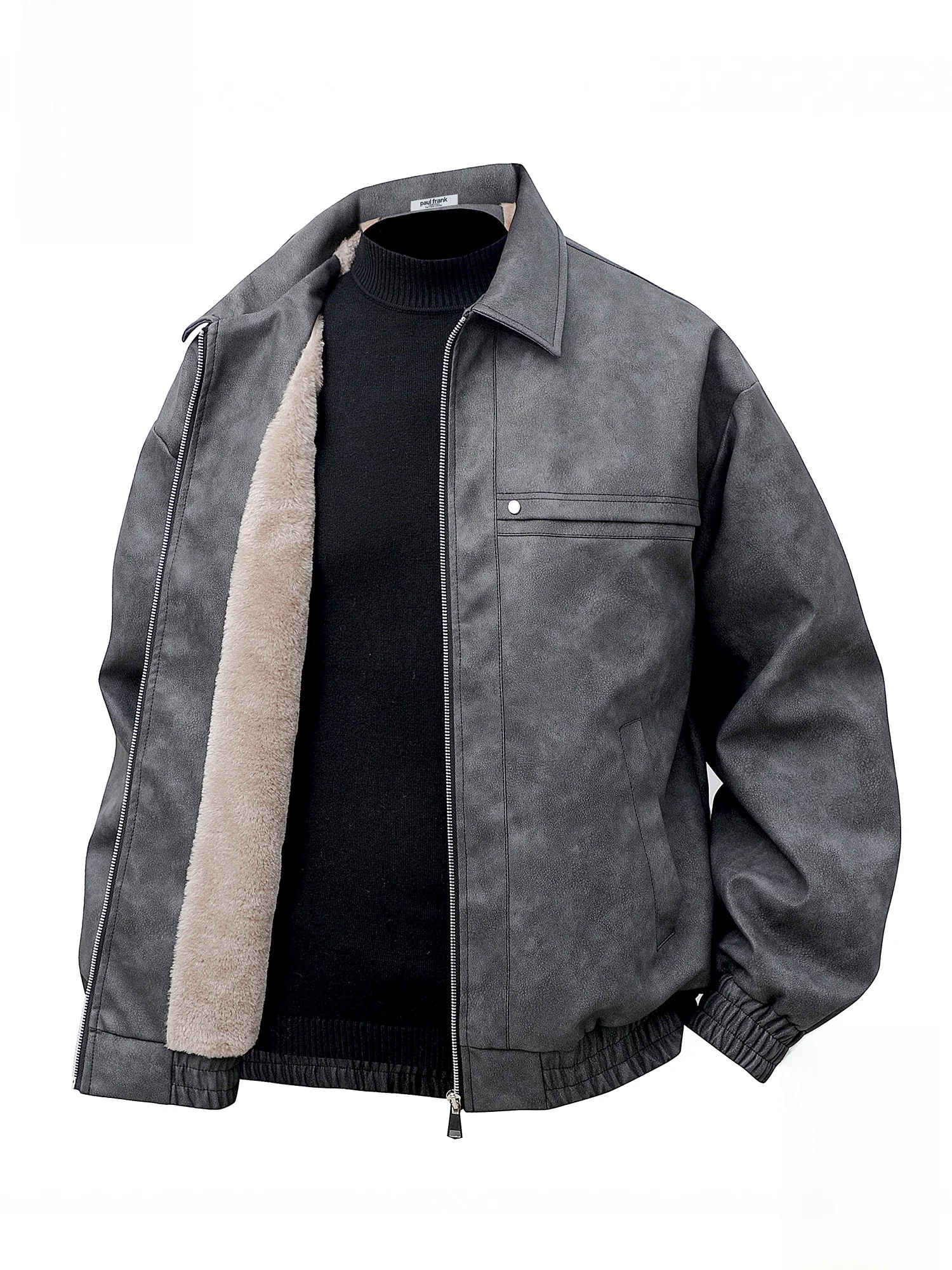 

PaulFrank Men's Fce Lined Thiened Flight Jaet Winter Motorcycle Biker Coat Street Sle High Quali Warmth Youth Faion