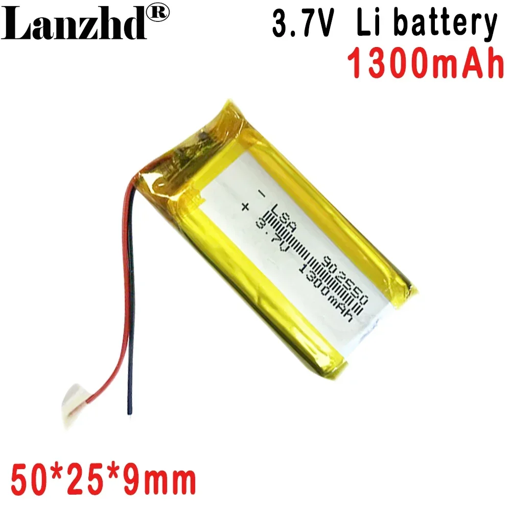 3.7V Rechargeable battery 902550 Polymer Lithium Battery 3.7V 1300mAh For Bluetooth Audio beauty instrument