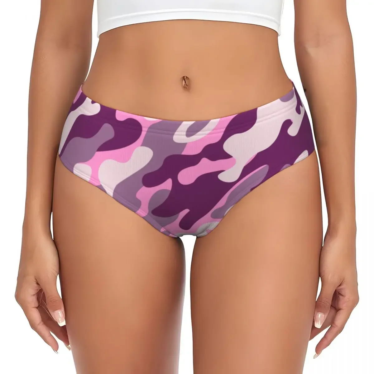 

Custom Women's Pink Camouflage Camo Style Panties Breathable Briefs Underwear Valentine's Day Gifts Underpants