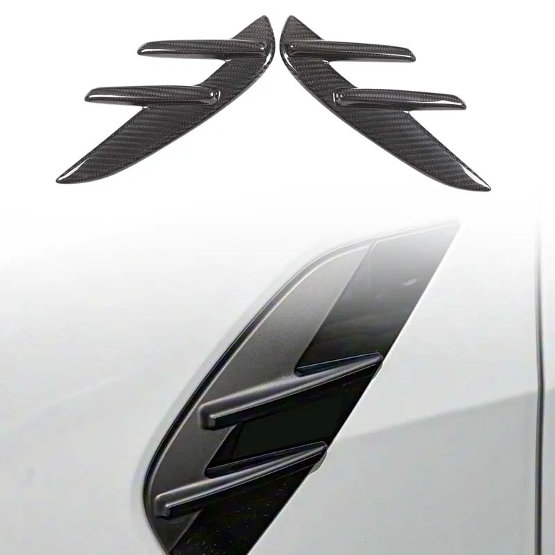 

2Pcs Real carbon fiber For BMW M3 G80 M4 G82 2021+ car air outlet side fender panel decorative strip sticker Car accessories