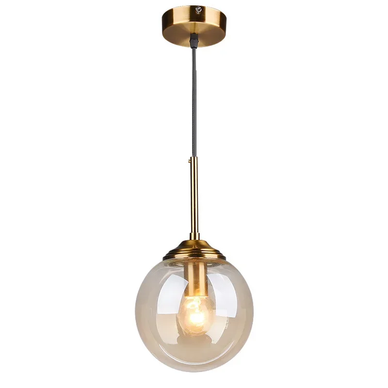 Modern Glass Hanging Lamp E27 Clear Amber Stone Chandelier  Nordic Home Decor Lighting for Living Room Cord Pendant Lights - view 5