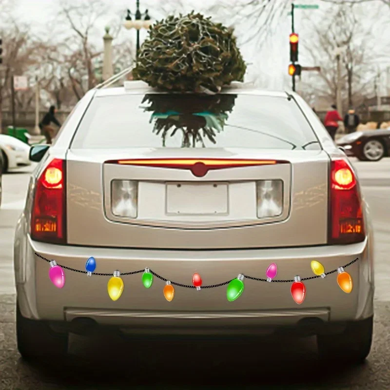 

9pcs Reflective car magnet set, 6-piece bulb magnet and 8-piece enameled wire set, used for holiday party car stickers