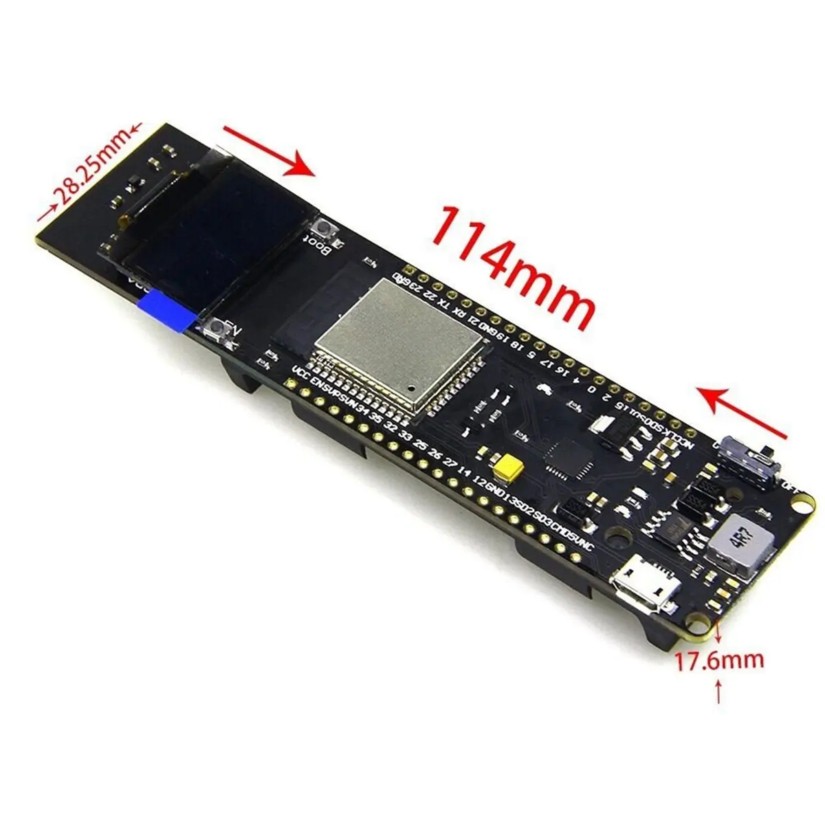 WiFi Bluetooth Development Board with 18650 Battery Holder and 0.96 Inch OLED Screen Display for IoT DIY Projects