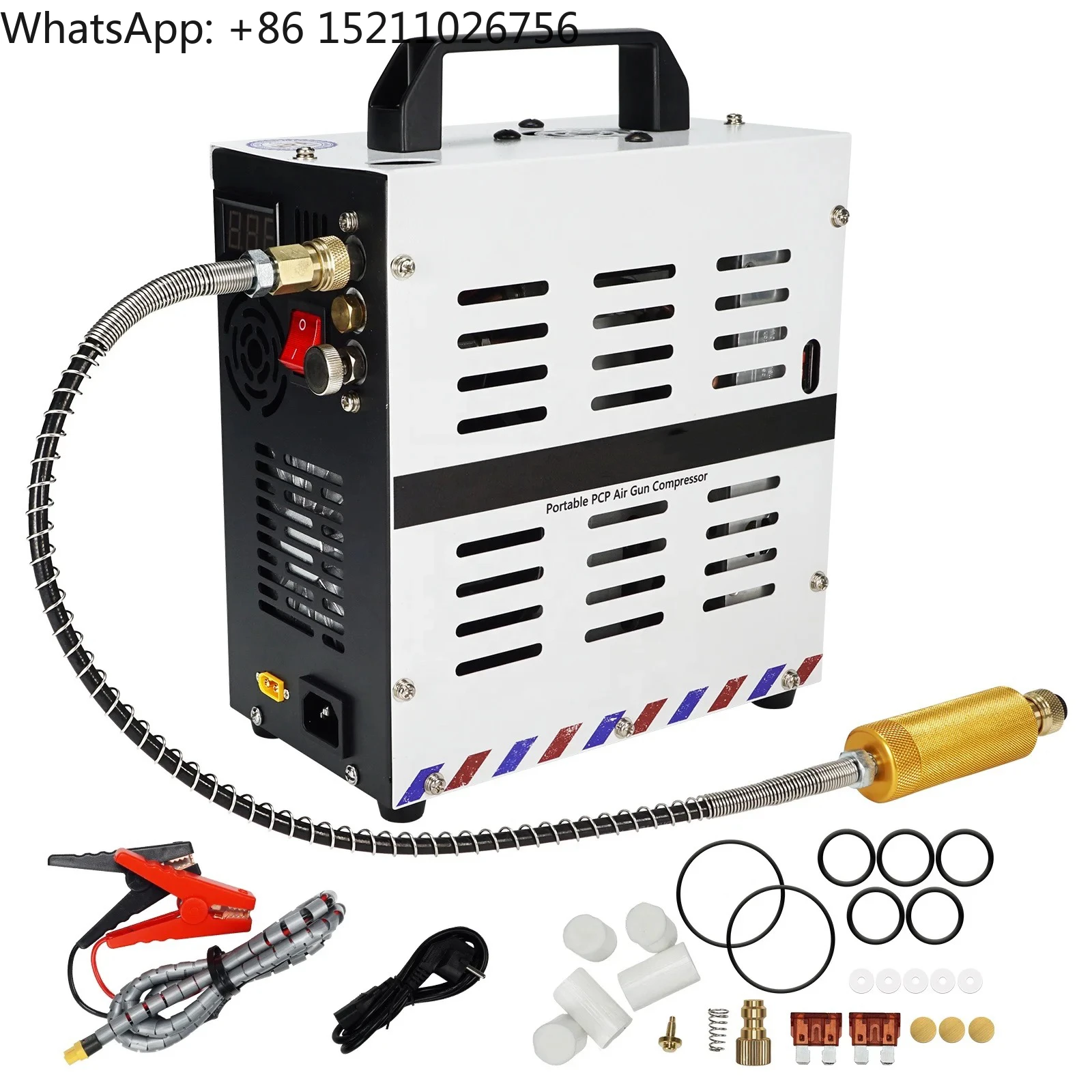Compresor JIEFEN Pcp 4500psi 300bar 220/110V 12V DC tanque de aire inflado para buceo deportes al aire libre compresor de aire PCP