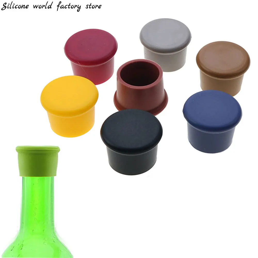 Silicone world Red Wine Bottle Stopper Silicone Wine Stopper Leak Free Freshness Wine Plug Beer Beverage Champagne Closures