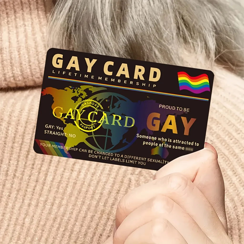 قطعة واحدة من بطاقة عضوية LGBTQ + Pride مدى الحياة - بطاقة عضوية على طراز بطاقة هوية المثليين PVC غير لاصقة، LGBTQ + فردية وحليف