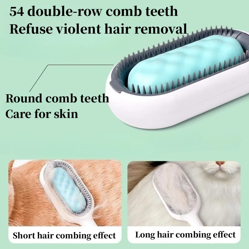 Pet Specialty Hair Removal Brushes Grooming Massage Comb Pet Double Sided Remover Brush with Wipes Pet Grooming Accessories