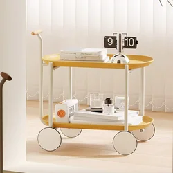 New Nordic Creative Sofa Side Table Kitchen Living Room Snack Rack Simple Cart Storage Portable Modern Small House Tea Table
