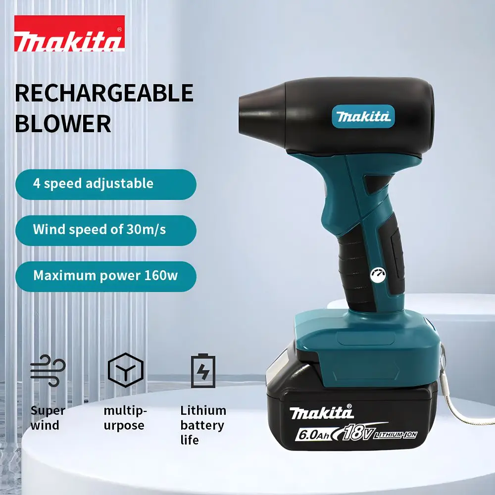 

Makita high power cordless blower 18v battery 4 speed adjustable portable electric air mini turbo handheld blower power tools