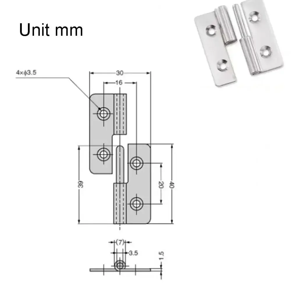1 pz giunto scorrevole cerniera rimovibile ascensore bandiera fuori 304 cerniere staccabili in acciaio inossidabile hardware per mobili connettore per porta