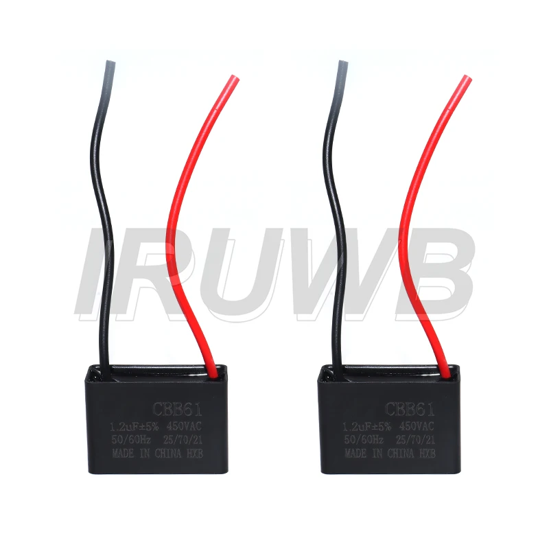 Fan Starting Capacitor 450V Fan Capacitors 1UF 1.2UF 1.5UF 2UF 2.5UF 3UF 4UF 5UF 6UF 10UF CBB61 Capacitor 450V